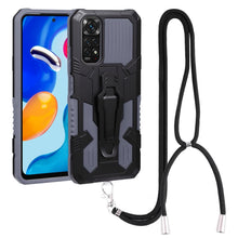 Load image into Gallery viewer, Lanyard Mecha Armor Kickstand PC + TPU Phone Case, For Xiaomi Poco X4 Pro 5G, For Xiaomi Redmi 10C, For Xiaomi Redmi Note 11 Pro Global, For Xiaomi Redmi Note 11S, For OPPO Realme C31