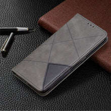 Load image into Gallery viewer, Rhombus Texture Horizontal Flip Magnetic Leather Case with Holder &amp; Card Slots &amp; Wallet, For Galaxy A01, For Galaxy A21