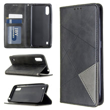 Load image into Gallery viewer, Rhombus Texture Horizontal Flip Magnetic Leather Case with Holder &amp; Card Slots &amp; Wallet, For Galaxy A01, For Galaxy A21