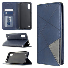 Load image into Gallery viewer, Rhombus Texture Horizontal Flip Magnetic Leather Case with Holder &amp; Card Slots &amp; Wallet, For Galaxy A01, For Galaxy A21