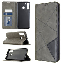 Load image into Gallery viewer, Rhombus Texture Horizontal Flip Magnetic Leather Case with Holder &amp; Card Slots &amp; Wallet, For Galaxy A01, For Galaxy A21