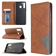 Load image into Gallery viewer, Rhombus Texture Horizontal Flip Magnetic Leather Case with Holder &amp; Card Slots &amp; Wallet, For Galaxy A01, For Galaxy A21