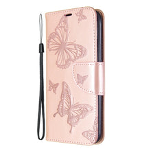 Load image into Gallery viewer, Two Butterflies Embossing Pattern Horizontal Flip Leather Case with Holder &amp; Card Slot &amp; Wallet &amp; Lanyard, For Galaxy A01, For Galaxy A21