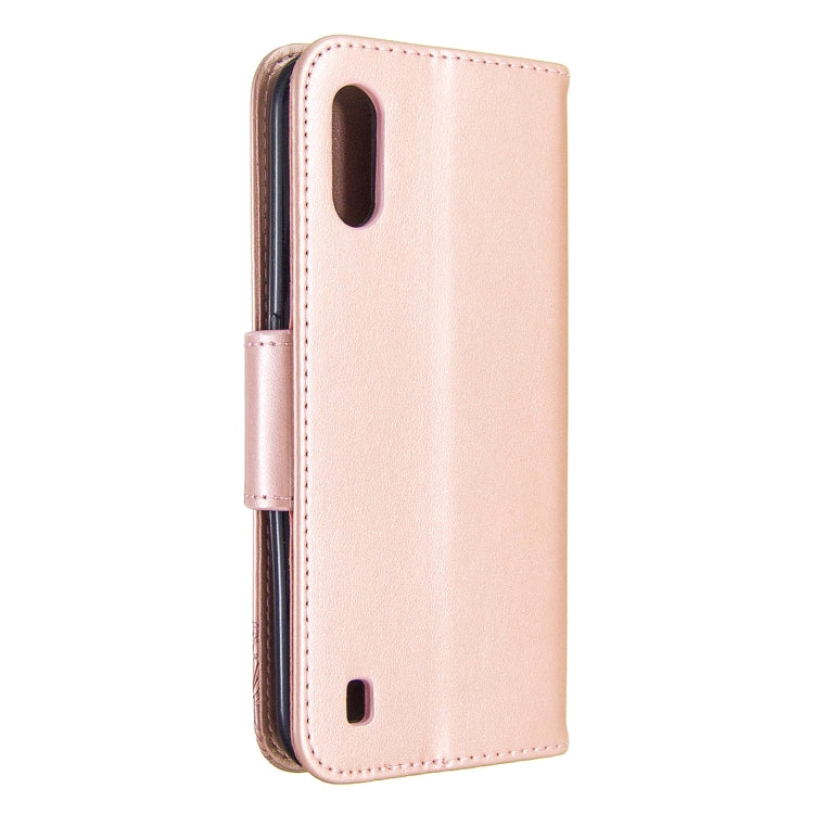 Two Butterflies Embossing Pattern Horizontal Flip Leather Case with Holder & Card Slot & Wallet & Lanyard, For Galaxy A01, For Galaxy A21