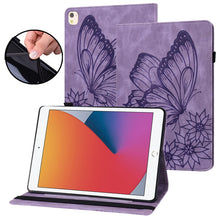 Load image into Gallery viewer, Big Butterfly Embossed Smart Leather Tablet Case, For iPad 10.2 2020 / Air 2019, For iPad Air 2 / 9.7 2018&amp;2017, For iPad mini 2024 / mini 6, For iPad mini 2019 / 4 / 3 / 2 / 1, For iPad Pro 11 2022 / 2021&amp;2020 / Air 2020 / 11 2024
