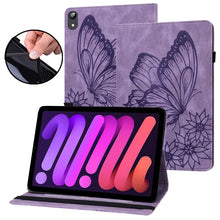 Load image into Gallery viewer, Big Butterfly Embossed Smart Leather Tablet Case, For iPad 10.2 2020 / Air 2019, For iPad Air 2 / 9.7 2018&amp;2017, For iPad mini 2024 / mini 6, For iPad mini 2019 / 4 / 3 / 2 / 1, For iPad Pro 11 2022 / 2021&amp;2020 / Air 2020 / 11 2024