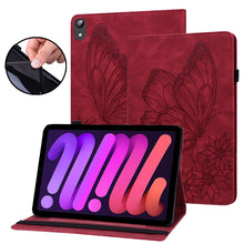 Load image into Gallery viewer, Big Butterfly Embossed Smart Leather Tablet Case, For iPad 10.2 2020 / Air 2019, For iPad Air 2 / 9.7 2018&amp;2017, For iPad mini 2024 / mini 6, For iPad mini 2019 / 4 / 3 / 2 / 1, For iPad Pro 11 2022 / 2021&amp;2020 / Air 2020 / 11 2024