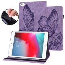 Load image into Gallery viewer, Big Butterfly Embossed Smart Leather Tablet Case, For iPad 10.2 2020 / Air 2019, For iPad Air 2 / 9.7 2018&amp;2017, For iPad mini 2024 / mini 6, For iPad mini 2019 / 4 / 3 / 2 / 1, For iPad Pro 11 2022 / 2021&amp;2020 / Air 2020 / 11 2024