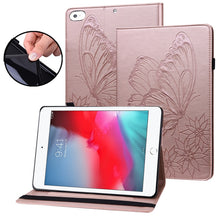 Load image into Gallery viewer, Big Butterfly Embossed Smart Leather Tablet Case, For iPad 10.2 2020 / Air 2019, For iPad Air 2 / 9.7 2018&amp;2017, For iPad mini 2024 / mini 6, For iPad mini 2019 / 4 / 3 / 2 / 1, For iPad Pro 11 2022 / 2021&amp;2020 / Air 2020 / 11 2024