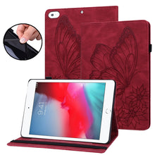 Load image into Gallery viewer, Big Butterfly Embossed Smart Leather Tablet Case, For iPad 10.2 2020 / Air 2019, For iPad Air 2 / 9.7 2018&amp;2017, For iPad mini 2024 / mini 6, For iPad mini 2019 / 4 / 3 / 2 / 1, For iPad Pro 11 2022 / 2021&amp;2020 / Air 2020 / 11 2024