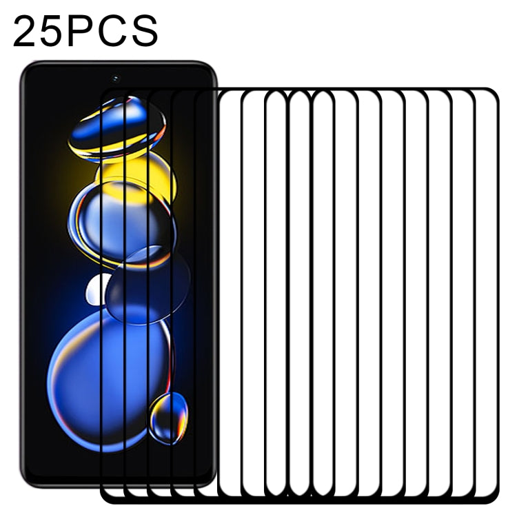 25 PCS Full Glue Cover Screen Protector Tempered Glass Film