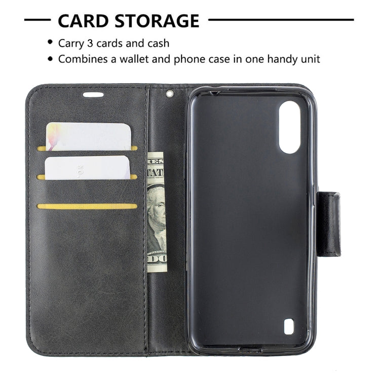 Retro Lambskin Texture Pure Color Horizontal Flip PU Leather Case with Holder & Card Slots & Wallet & Lanyard, For Galaxy A01, For Galaxy A21