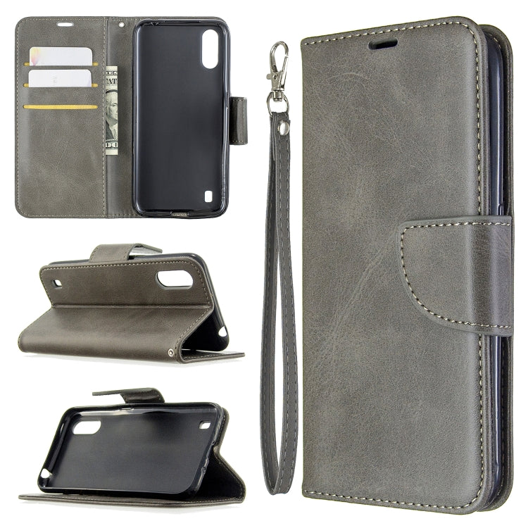 Retro Lambskin Texture Pure Color Horizontal Flip PU Leather Case with Holder & Card Slots & Wallet & Lanyard, For Galaxy A01, For Galaxy A21