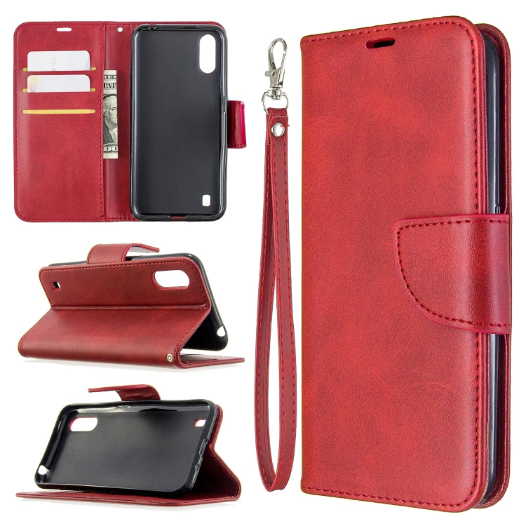 Retro Lambskin Texture Pure Color Horizontal Flip PU Leather Case with Holder & Card Slots & Wallet & Lanyard, For Galaxy A01, For Galaxy A21