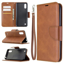 Load image into Gallery viewer, Retro Lambskin Texture Pure Color Horizontal Flip PU Leather Case with Holder &amp; Card Slots &amp; Wallet &amp; Lanyard, For Galaxy A01, For Galaxy A21