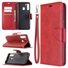 Load image into Gallery viewer, Retro Lambskin Texture Pure Color Horizontal Flip PU Leather Case with Holder &amp; Card Slots &amp; Wallet &amp; Lanyard, For Galaxy A01, For Galaxy A21