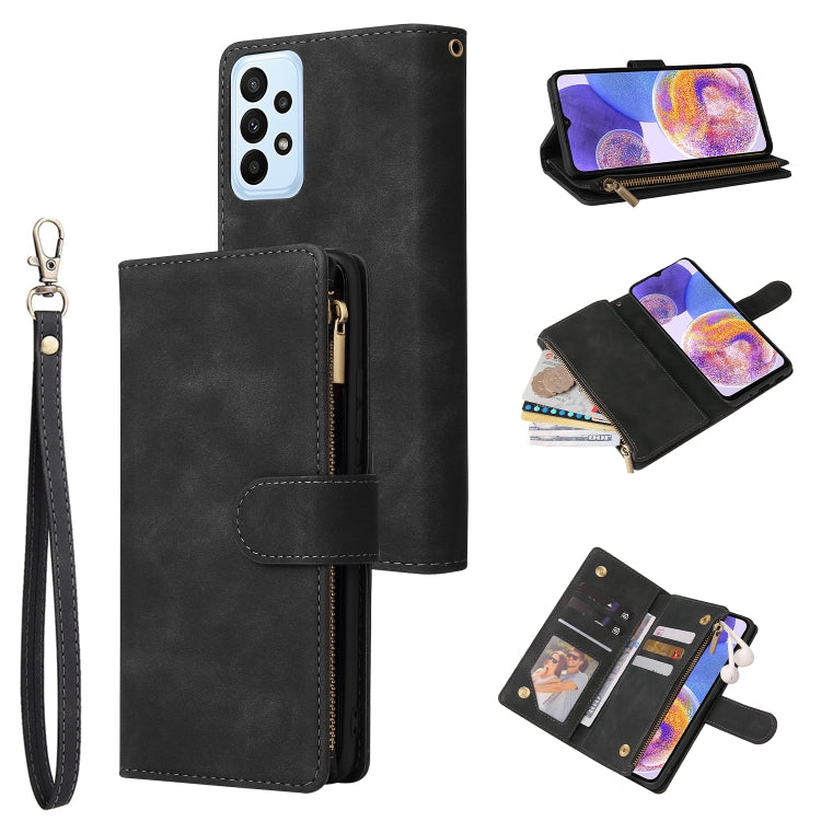 Multifunctional Frosted Zipper Wallet Leather Phone Case, For Samsung Galaxy A13 4G, For Samsung Galaxy A23, For OnePlus 9 Pro, For OnePlus 9, For Google Pixel 6 Pro, For Google Pixel 6a, For Google Pixel 7 5G, For Google Pixel 7 Pro 5G                ...