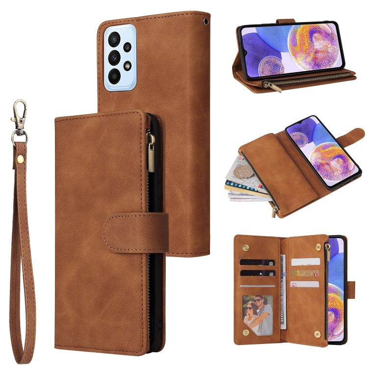 Multifunctional Frosted Zipper Wallet Leather Phone Case, For Samsung Galaxy A13 4G, For Samsung Galaxy A23, For OnePlus 9 Pro, For OnePlus 9, For Google Pixel 6 Pro, For Google Pixel 6a, For Google Pixel 7 5G, For Google Pixel 7 Pro 5G                ...