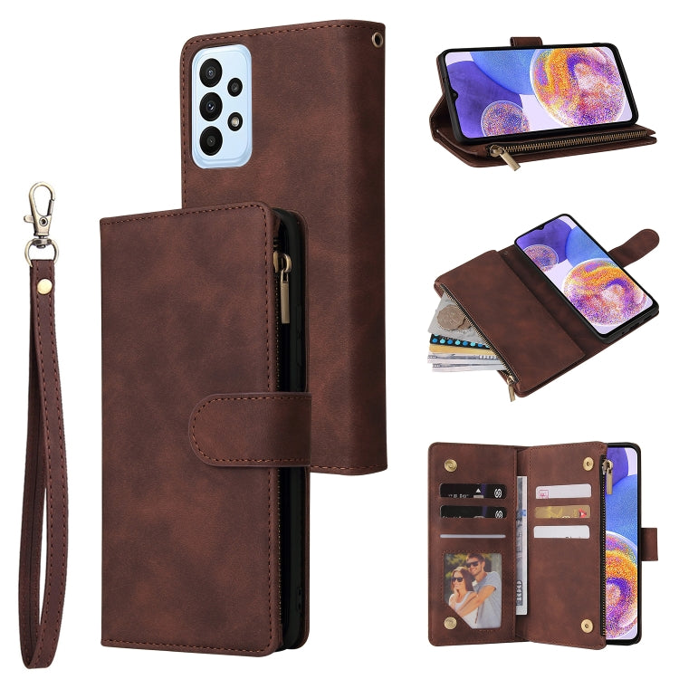 Multifunctional Frosted Zipper Wallet Leather Phone Case, For Samsung Galaxy A13 4G, For Samsung Galaxy A23, For OnePlus 9 Pro, For OnePlus 9, For Google Pixel 6 Pro, For Google Pixel 6a, For Google Pixel 7 5G, For Google Pixel 7 Pro 5G                ...