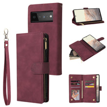Load image into Gallery viewer, Multifunctional Frosted Zipper Wallet Leather Phone Case, For Samsung Galaxy A13 4G, For Samsung Galaxy A23, For OnePlus 9 Pro, For OnePlus 9, For Google Pixel 6 Pro, For Google Pixel 6a, For Google Pixel 7 5G, For Google Pixel 7 Pro 5G                ...