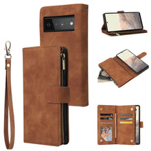 Load image into Gallery viewer, Multifunctional Frosted Zipper Wallet Leather Phone Case, For Samsung Galaxy A13 4G, For Samsung Galaxy A23, For OnePlus 9 Pro, For OnePlus 9, For Google Pixel 6 Pro, For Google Pixel 6a, For Google Pixel 7 5G, For Google Pixel 7 Pro 5G                ...