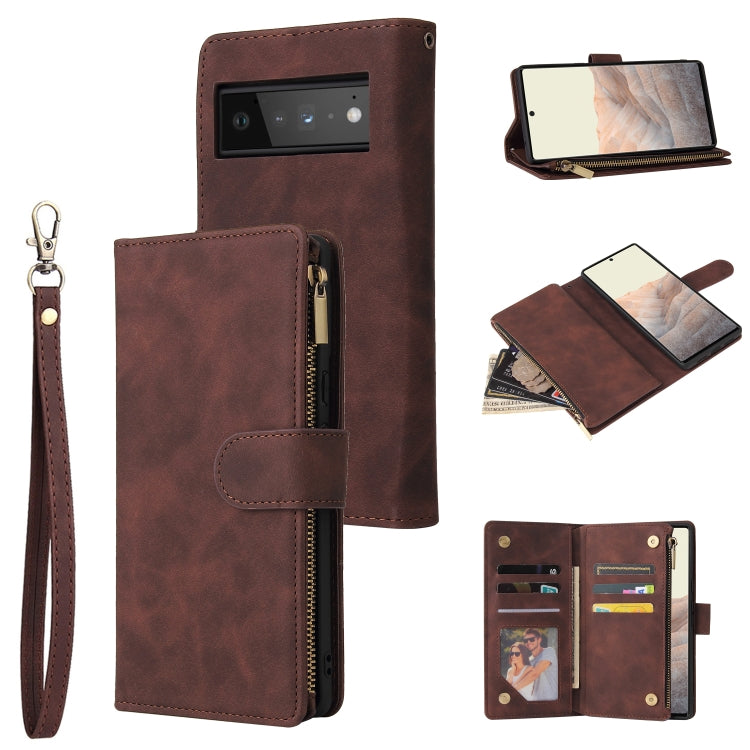 Multifunctional Frosted Zipper Wallet Leather Phone Case, For Samsung Galaxy A13 4G, For Samsung Galaxy A23, For OnePlus 9 Pro, For OnePlus 9, For Google Pixel 6 Pro, For Google Pixel 6a, For Google Pixel 7 5G, For Google Pixel 7 Pro 5G                ...