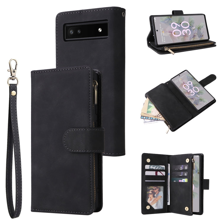 Multifunctional Frosted Zipper Wallet Leather Phone Case, For Samsung Galaxy A13 4G, For Samsung Galaxy A23, For OnePlus 9 Pro, For OnePlus 9, For Google Pixel 6 Pro, For Google Pixel 6a, For Google Pixel 7 5G, For Google Pixel 7 Pro 5G                ...