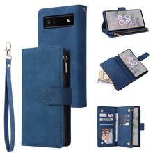 Load image into Gallery viewer, Multifunctional Frosted Zipper Wallet Leather Phone Case, For Samsung Galaxy A13 4G, For Samsung Galaxy A23, For OnePlus 9 Pro, For OnePlus 9, For Google Pixel 6 Pro, For Google Pixel 6a, For Google Pixel 7 5G, For Google Pixel 7 Pro 5G                ...