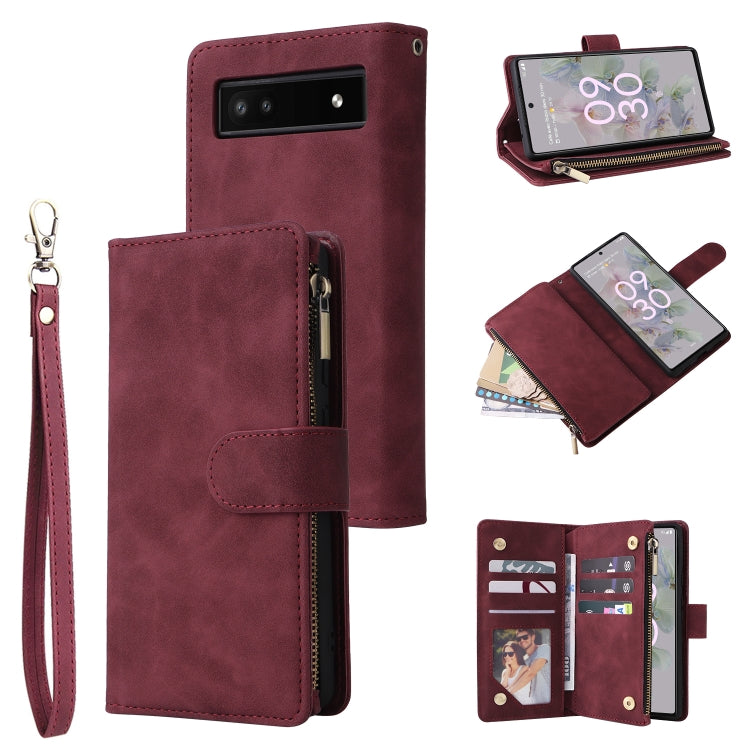 Multifunctional Frosted Zipper Wallet Leather Phone Case, For Samsung Galaxy A13 4G, For Samsung Galaxy A23, For OnePlus 9 Pro, For OnePlus 9, For Google Pixel 6 Pro, For Google Pixel 6a, For Google Pixel 7 5G, For Google Pixel 7 Pro 5G                ...