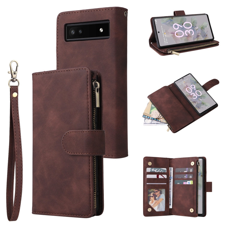 Multifunctional Frosted Zipper Wallet Leather Phone Case, For Samsung Galaxy A13 4G, For Samsung Galaxy A23, For OnePlus 9 Pro, For OnePlus 9, For Google Pixel 6 Pro, For Google Pixel 6a, For Google Pixel 7 5G, For Google Pixel 7 Pro 5G                ...