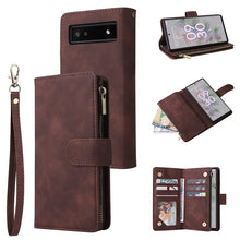 Load image into Gallery viewer, Multifunctional Frosted Zipper Wallet Leather Phone Case, For Samsung Galaxy A13 4G, For Samsung Galaxy A23, For OnePlus 9 Pro, For OnePlus 9, For Google Pixel 6 Pro, For Google Pixel 6a, For Google Pixel 7 5G, For Google Pixel 7 Pro 5G                ...