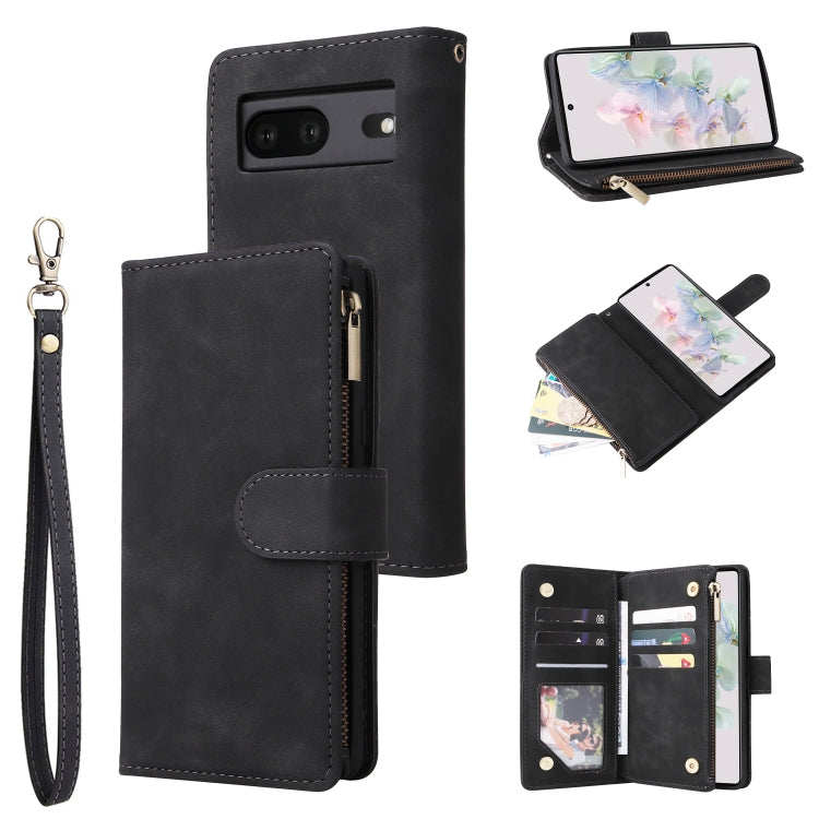 Multifunctional Frosted Zipper Wallet Leather Phone Case, For Samsung Galaxy A13 4G, For Samsung Galaxy A23, For OnePlus 9 Pro, For OnePlus 9, For Google Pixel 6 Pro, For Google Pixel 6a, For Google Pixel 7 5G, For Google Pixel 7 Pro 5G                ...