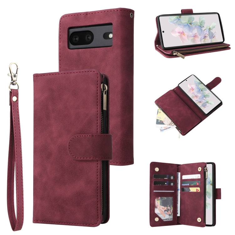 Multifunctional Frosted Zipper Wallet Leather Phone Case, For Samsung Galaxy A13 4G, For Samsung Galaxy A23, For OnePlus 9 Pro, For OnePlus 9, For Google Pixel 6 Pro, For Google Pixel 6a, For Google Pixel 7 5G, For Google Pixel 7 Pro 5G                ...