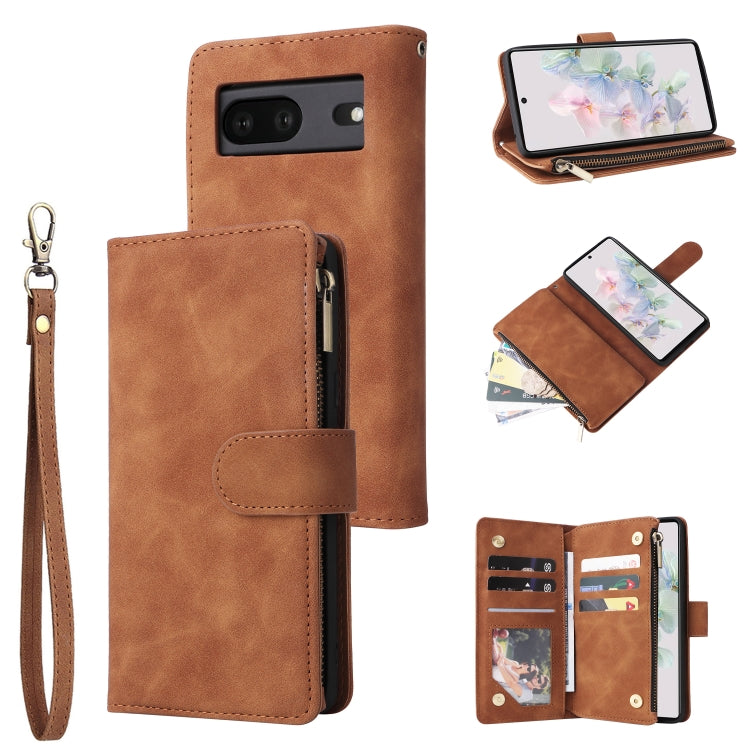 Multifunctional Frosted Zipper Wallet Leather Phone Case, For Samsung Galaxy A13 4G, For Samsung Galaxy A23, For OnePlus 9 Pro, For OnePlus 9, For Google Pixel 6 Pro, For Google Pixel 6a, For Google Pixel 7 5G, For Google Pixel 7 Pro 5G                ...