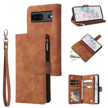 Load image into Gallery viewer, Multifunctional Frosted Zipper Wallet Leather Phone Case, For Samsung Galaxy A13 4G, For Samsung Galaxy A23, For OnePlus 9 Pro, For OnePlus 9, For Google Pixel 6 Pro, For Google Pixel 6a, For Google Pixel 7 5G, For Google Pixel 7 Pro 5G                ...