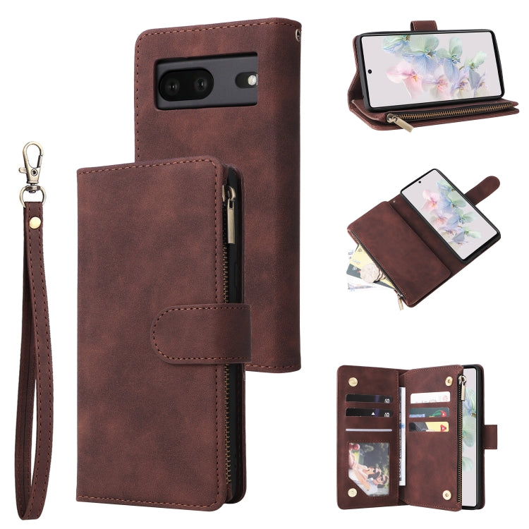 Multifunctional Frosted Zipper Wallet Leather Phone Case, For Samsung Galaxy A13 4G, For Samsung Galaxy A23, For OnePlus 9 Pro, For OnePlus 9, For Google Pixel 6 Pro, For Google Pixel 6a, For Google Pixel 7 5G, For Google Pixel 7 Pro 5G                ...