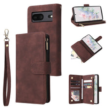 Load image into Gallery viewer, Multifunctional Frosted Zipper Wallet Leather Phone Case, For Samsung Galaxy A13 4G, For Samsung Galaxy A23, For OnePlus 9 Pro, For OnePlus 9, For Google Pixel 6 Pro, For Google Pixel 6a, For Google Pixel 7 5G, For Google Pixel 7 Pro 5G                ...