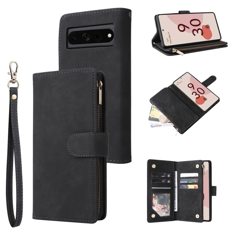 Multifunctional Frosted Zipper Wallet Leather Phone Case, For Samsung Galaxy A13 4G, For Samsung Galaxy A23, For OnePlus 9 Pro, For OnePlus 9, For Google Pixel 6 Pro, For Google Pixel 6a, For Google Pixel 7 5G, For Google Pixel 7 Pro 5G                ...