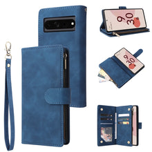 Load image into Gallery viewer, Multifunctional Frosted Zipper Wallet Leather Phone Case, For Samsung Galaxy A13 4G, For Samsung Galaxy A23, For OnePlus 9 Pro, For OnePlus 9, For Google Pixel 6 Pro, For Google Pixel 6a, For Google Pixel 7 5G, For Google Pixel 7 Pro 5G                ...