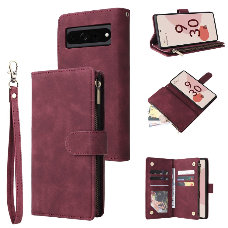 Multifunctional Frosted Zipper Wallet Leather Phone Case, For Samsung Galaxy A13 4G, For Samsung Galaxy A23, For OnePlus 9 Pro, For OnePlus 9, For Google Pixel 6 Pro, For Google Pixel 6a, For Google Pixel 7 5G, For Google Pixel 7 Pro 5G                ...