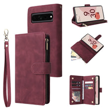 Load image into Gallery viewer, Multifunctional Frosted Zipper Wallet Leather Phone Case, For Samsung Galaxy A13 4G, For Samsung Galaxy A23, For OnePlus 9 Pro, For OnePlus 9, For Google Pixel 6 Pro, For Google Pixel 6a, For Google Pixel 7 5G, For Google Pixel 7 Pro 5G                ...