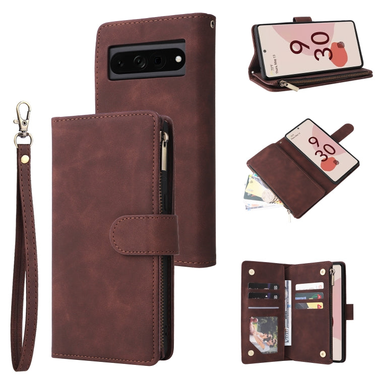 Multifunctional Frosted Zipper Wallet Leather Phone Case, For Samsung Galaxy A13 4G, For Samsung Galaxy A23, For OnePlus 9 Pro, For OnePlus 9, For Google Pixel 6 Pro, For Google Pixel 6a, For Google Pixel 7 5G, For Google Pixel 7 Pro 5G                ...