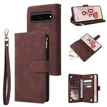 Load image into Gallery viewer, Multifunctional Frosted Zipper Wallet Leather Phone Case, For Samsung Galaxy A13 4G, For Samsung Galaxy A23, For OnePlus 9 Pro, For OnePlus 9, For Google Pixel 6 Pro, For Google Pixel 6a, For Google Pixel 7 5G, For Google Pixel 7 Pro 5G                ...
