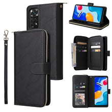 Load image into Gallery viewer, 9 Card Slots Zipper Wallet Bag Leather Phone Case, For Xiaomi Redmi Note 11S, For Samsung Galaxy A23