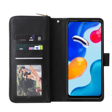 Load image into Gallery viewer, 9 Card Slots Zipper Wallet Bag Leather Phone Case, For Xiaomi Redmi Note 11S, For Samsung Galaxy A23