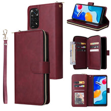 Load image into Gallery viewer, 9 Card Slots Zipper Wallet Bag Leather Phone Case, For Xiaomi Redmi Note 11S, For Samsung Galaxy A23