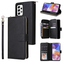Load image into Gallery viewer, 9 Card Slots Zipper Wallet Bag Leather Phone Case, For Xiaomi Redmi Note 11S, For Samsung Galaxy A23