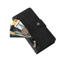 Load image into Gallery viewer, Rivet Buckle 9 Cards Three Fold Leather Phone Case, For OnePlus Nord N10 5G, For Samsung Galaxy Note20, For OnePlus 10 Pro 5G, For Samsung Galaxy A23 4G, For Xiaomi 11T