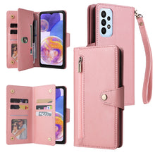 Load image into Gallery viewer, Rivet Buckle 9 Cards Three Fold Leather Phone Case, For OnePlus Nord N10 5G, For Samsung Galaxy Note20, For OnePlus 10 Pro 5G, For Samsung Galaxy A23 4G, For Xiaomi 11T