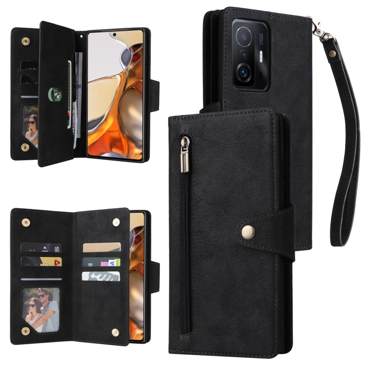 Rivet Buckle 9 Cards Three Fold Leather Phone Case, For OnePlus Nord N10 5G, For Samsung Galaxy Note20, For OnePlus 10 Pro 5G, For Samsung Galaxy A23 4G, For Xiaomi 11T